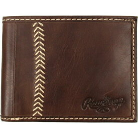 ローリングス メンズ 財布 アクセサリー Rawlings Baseball Stitch Leather Bi-Fold Wallet Brown