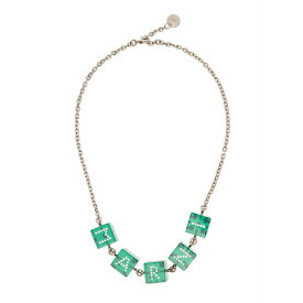 マルニ レディース ネックレス・チョーカー・ペンダントトップ アクセサリー Chain Necklace With Branded Dice-shaped Charms In Green Transparent Resin Woman Acciaio