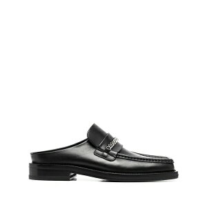 �}�[�e�B���E���[�Y ���f�B�[�X �X���b�|���E���[�t�@�[ �V���[�Y Square-toe leather loafers Black
