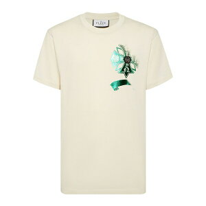 �t�B���b�v�v���C�� �����Y T�V���c �g�b�v�X Crest-embellished round neck t-shirt Neutrals