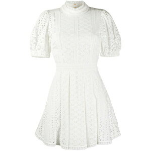 �Z���t�E�|�[�g���C�g ���f�B�[�X �����s�[�X �g�b�v�X Broderie cotton mini dress White