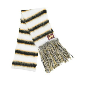 �}���j �����Y �}�t���[�E�X�g�[���E�X�J�[�t �A�N�Z�T���[ Striped pattern scarf White