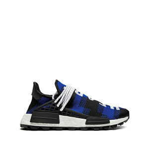 �A�f�B�_�X �����Y �X�j�[�J�[ �V���[�Y X bbc x pharrell nmd hu plaid pack - blue sneakers Blue
