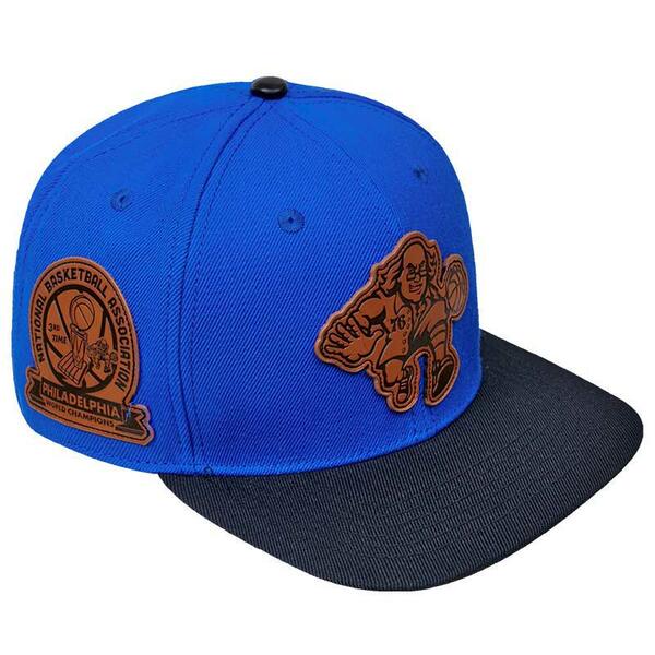 プロスタンダード メンズ 帽子 アクセサリー Philadelphia 76ers Pro Standard Heritage Leather Patch Snapback Hat Royal/Blackのサムネイル