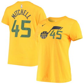 ナイキ レディース Tシャツ トップス Donovan Mitchell Utah Jazz Nike Women's 2019/20 City Edition Name & Number Team Performance TShirt Gold