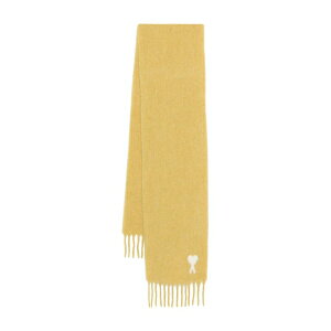 �A�~ �����Y �}�t���[�E�X�g�[���E�X�J�[�t �A�N�Z�T���[ Heart-embellishment fringed-hem scarf Yellow