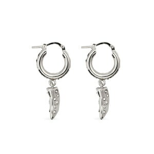 �}���j ���f�B�[�X �s�A�X���C�������O �A�N�Z�T���[ Crystal-embellished hoop earrings Silver