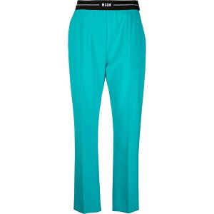 �G���G�X�W�C�G�� ���f�B�[�X �J�W���A���p���c �{�g���X Logo-waist slim tailored trousers Blue