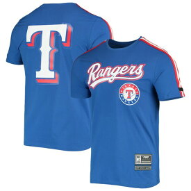 プロスタンダード メンズ Tシャツ トップス Texas Rangers Pro Standard Taping TShirt Royal/Red