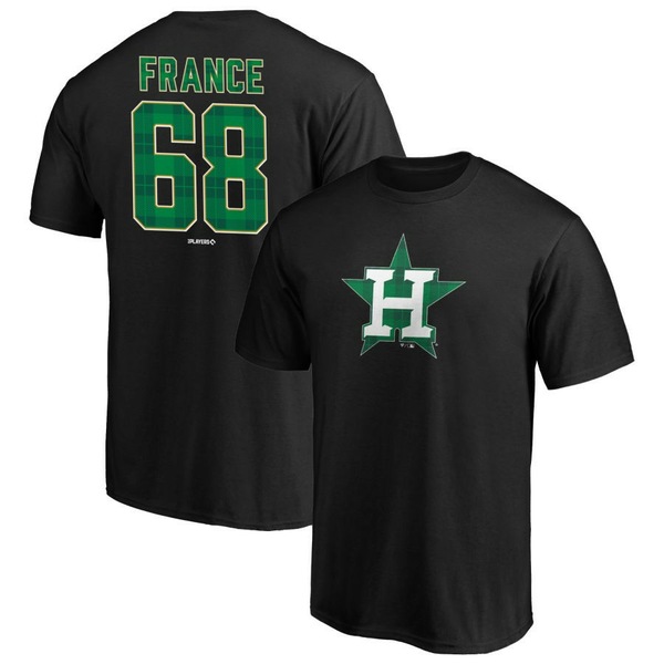 ファナティクス メンズ Tシャツ トップス Houston Astros Fanatics Branded Emerald Plaid Personalized Name  Number TShirt Black