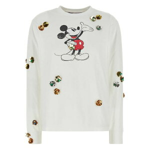 �R�y���j ���f�B�[�X T�V���c �g�b�v�X X disney mickey mouse embellished long-sleeve top White