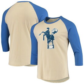マジェスティックスレッズ メンズ Tシャツ トップス Indianapolis Colts Majestic Threads Gridiron Classics Raglan 3/4Sleeve TShirt Cream/Royal