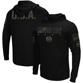 コロシアム メンズ Tシャツ トップス Colorado State Rams Colosseum OHT Military Appreciation Hoodie Long Sleeve TShirt Black