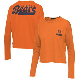 ジャンクフード レディース Tシャツ トップス Chicago Bears Junk Food Women's Pocket Thermal Long Sleeve TShirt Orange