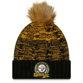 ニューエラ レディース 帽子 アクセサリー Pittsburgh Steelers New Era Women's 2022 Salute To Service Pom Knit Hat Black/Yellow