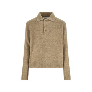 A~ ANTh }ebV Y jbg&Z[^[ AE^[ Alpaca Blend Polo Shirt Brown