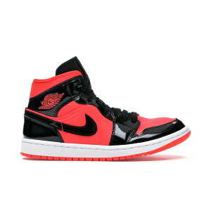 Jordan �W���[�_�� ���f�B�[�X �X�j�[�J�[ �yJordan 1 Mid Hot Punch Black (Women's)�z �T�C�Y US_6.5(23.5cm) Bright Crimson/Black