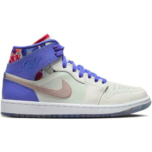 Jordan �W���[�_�� ���f�B�[�X �X�j�[�J�[ �yJordan 1 Mid SE Valentine's Day Flowers (Women's)�z �T�C�Y US_5(22.0cm) Sail/White/University Red/Fossil Stone