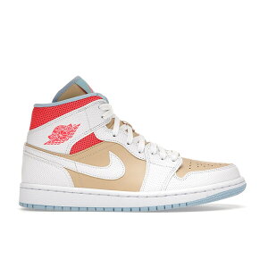 Jordan �W���[�_�� ���f�B�[�X �X�j�[�J�[ �yJordan 1 Mid SE Sesame (Women's)�z �T�C�Y US_6.5(23.5cm) Sesame/White-Flash Crimson-Psychic Blue