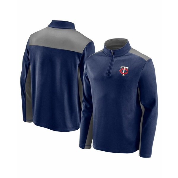 ファナティクス メンズ ジャケット＆ブルゾン アウター Men's Navy Minnesota Twins Team Primary Logo Quarter-Zip Jacket Navy