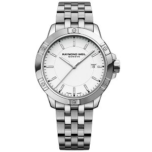 ChEFC Y rv ANZT[ Men's Swiss Tango Quartz Stainless Steel Bracelet Watch 41mm White