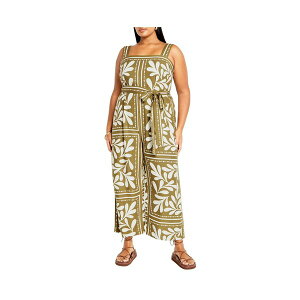 VeB[VbN fB[X s[X gbvX Plus Size Modern Muse Jumpsuit Juniper border