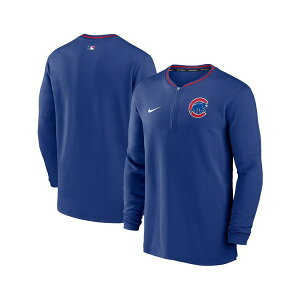 �i�C�L �����Y �V���c �g�b�v�X Men's Royal Chicago Cubs Authentic Collection Performance Half-Zip Top Royal