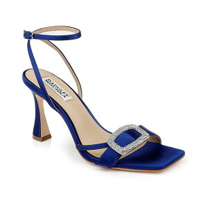 �o�b�W�F���[�~�V���J ���f�B�[�X �T���_�� �V���[�Y Women's Judith Square Toe Evening Sandals Indigo Satin