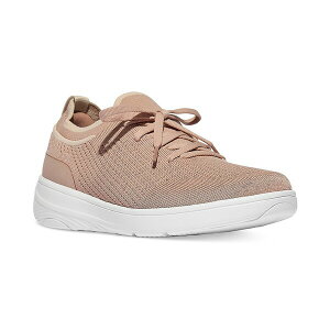 tBbgtbv fB[X Xj[J[ V[Y Women's Super-Q Knit Slip-On Lace-Up Sneakers Beige Buff, Rose Gold