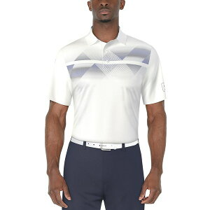 PGAcA[ Y Vc gbvX Men's Solarized Geometric Polo Shirt Bright White