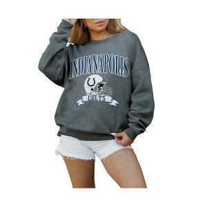 Q[fC fB[X Jbg\[ gbvX Women's Charcoal Indianapolis Colts Seal The Deal Premium Fleece Drop Shoulder Pullover Sweatshirt Charcoal