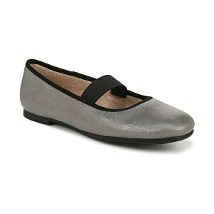 \EjgCU[ fB[X T_ V[Y Brilliant Mary Jane Ballet Flats Pewter Faux Leather