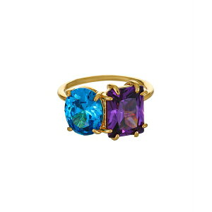 �G�e�B�J ���f�B�[�X �����O �A�N�Z�T���[ 18K Gold Plated Brass Multi Stone Cubic Zirconia Ring Purple