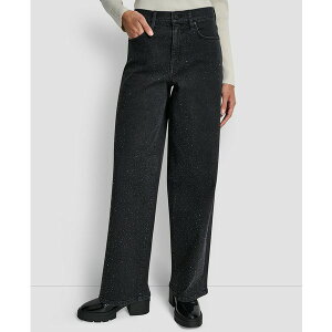 �_�i�L�������j���[���[�N ���f�B�[�X �f�j���p���c �{�g���X Women's Rhinestone High-Rise Wide-Leg Jeans Anchor1