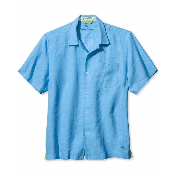 トッミーバハマ メンズ シャツ トップス Men’s Short Sleeve Sea Glass Camp Shirt Blue Yonder
