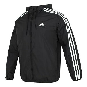 adidas AfB_X Y Xj[J[ yadidas Essentials Woven 3-Stripes Windbreaker Jacket 'Black' IB0378z TCY US_M_L