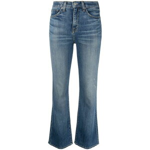 �j�����[�^�� ���f�B�[�X �f�j���p���c �{�g���X High-rise bootcut bleach-effect jeans Blue