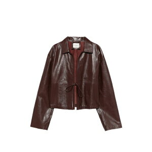 �A���W ���f�B�[�X �W���P�b�g���u���]�� �A�E�^�[ Tie-fastening leather jacket Purple