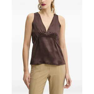 �f�C�E�r���Q�[���E�G�E�~�b�P���Z�� ���f�B�[�X �J�b�g�\�[ �g�b�v�X V-neck gathered top Brown