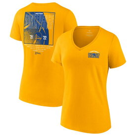 ファナティクス レディース Tシャツ トップス Golden State Warriors Fanatics Branded Women's 2022 Western Conference Champions Balanced Attack Roster VNeck TShirt Gold