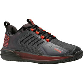 ケースイス メンズ テニス スポーツ K-Swiss Men's Ultrashot 3 Tennis Shoes Black/Red