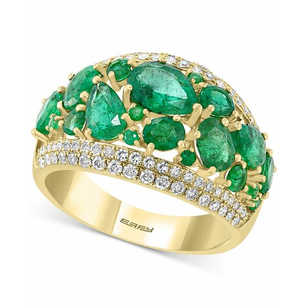 エフィー コレクション レディース リング アクセサリー EFFYreg; Emerald (3-1 10 ct.  Diamond (3 ct. Statement Ring in 14k Gold Emerald