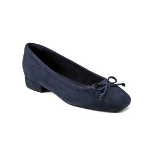 bN|[g fB[X T_ V[Y Women's Sadie Square Toe Slip-On Ballet Dress Flats Navy Suede