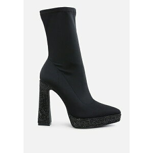 �������h�����O ���f�B�[�X �u�[�c �V���[�Y Womens Kasuti Lycra Rhinestone Detail Ankle Boots Black