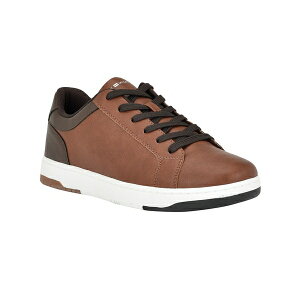 トミー ヒルフィガー メンズ スニーカー シューズ Men's Trapeze Lace Up Low Top Sneakers Cognac, Dark Brown