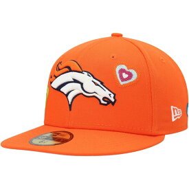 ニューエラ メンズ 帽子 アクセサリー Denver Broncos New Era Chain Stitch Heart 59FIFTY Fitted Hat Orange