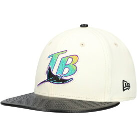 ニューエラ メンズ 帽子 アクセサリー Tampa Bay Rays New Era Game Night Leather Visor 59FIFTY Fitted Hat Cream