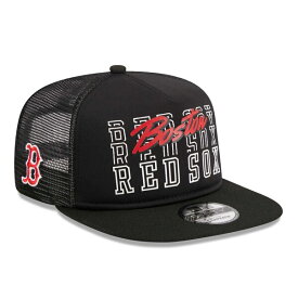 ニューエラ メンズ 帽子 アクセサリー Boston Red Sox New Era Street Team AFrame Trucker 9FIFTY Snapback Hat Black