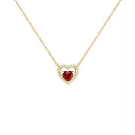ジャニ ベルニーニ レディース ネックレス・チョーカー・ペンダントトップ アクセサリー Cubic Zirconia Heart in Heart Halo 18" Pendant Necklace in 18k Gold-Plated Sterling Silver, Created for Macy's Red