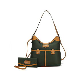MKFコレクション レディース ショルダーバッグ バッグ Harper Nylon Hobo Shoulder Handbag with Matching Wallet by Mia K- 2 pieces Olive green